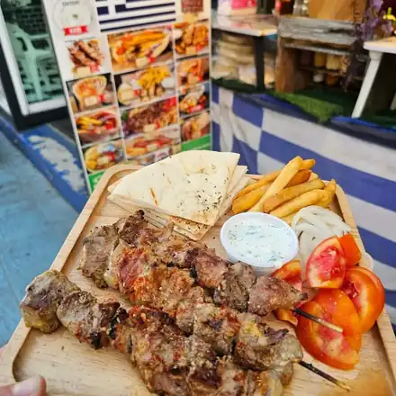 Fresh souvlaki skewers